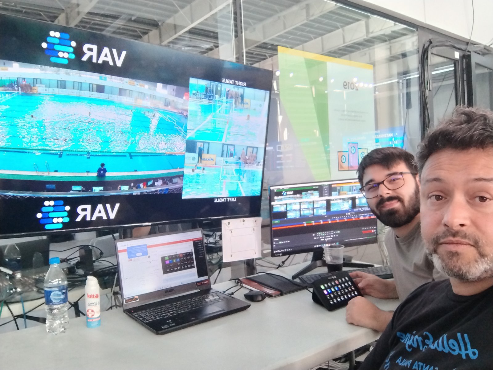 The crew at the VAR desk during the championship